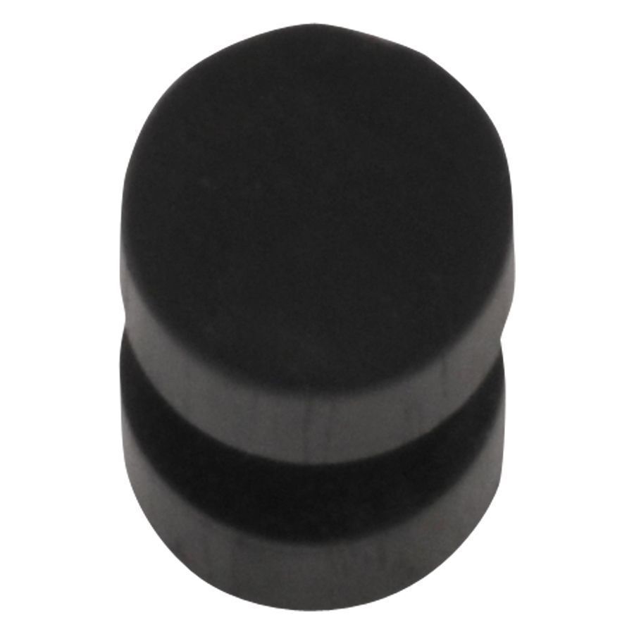 Finto plug rotondo in legno nero Finto plug rotondo in legno nero su sfondo bianco