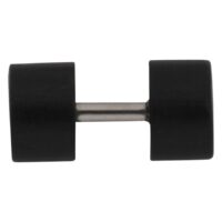 Finto Plug in Legno Nero di Wildcat Finto plug in legno nero con forma cilindrica su sfondo bianco