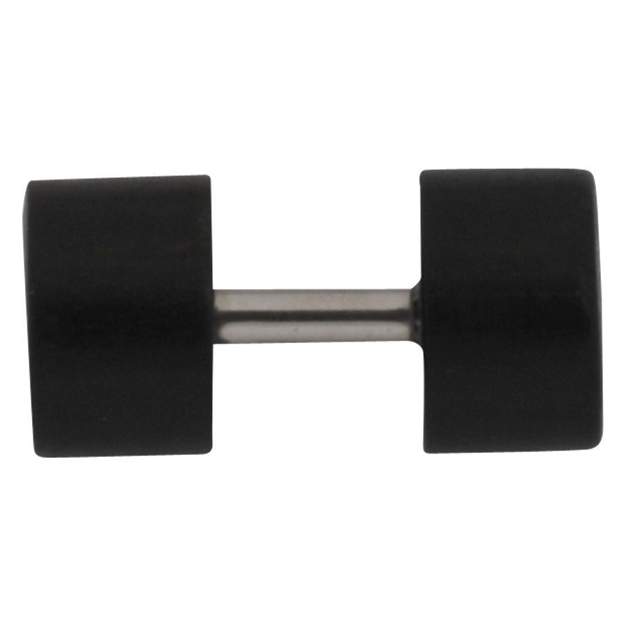 Finto Plug in Legno Nero di Wildcat Finto plug in legno nero con forma cilindrica su sfondo bianco