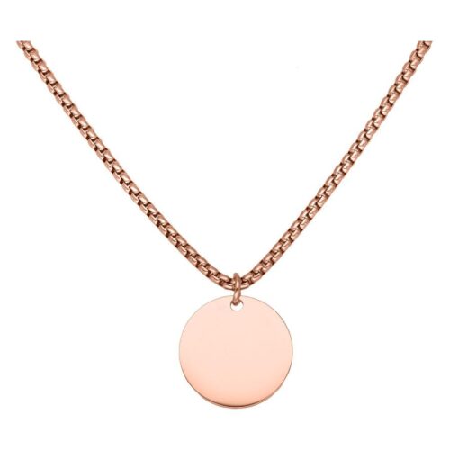 Collana in oro rosa con pendente personalizzabile su sfondo bianco