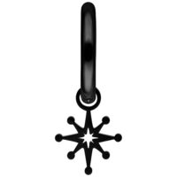 Orecchino Mini Polar Star nero su sfondo bianco