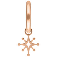 Orecchino Mini Polar Star Hoop in oro rosa con ciondolo a stella su sfondo bianco
