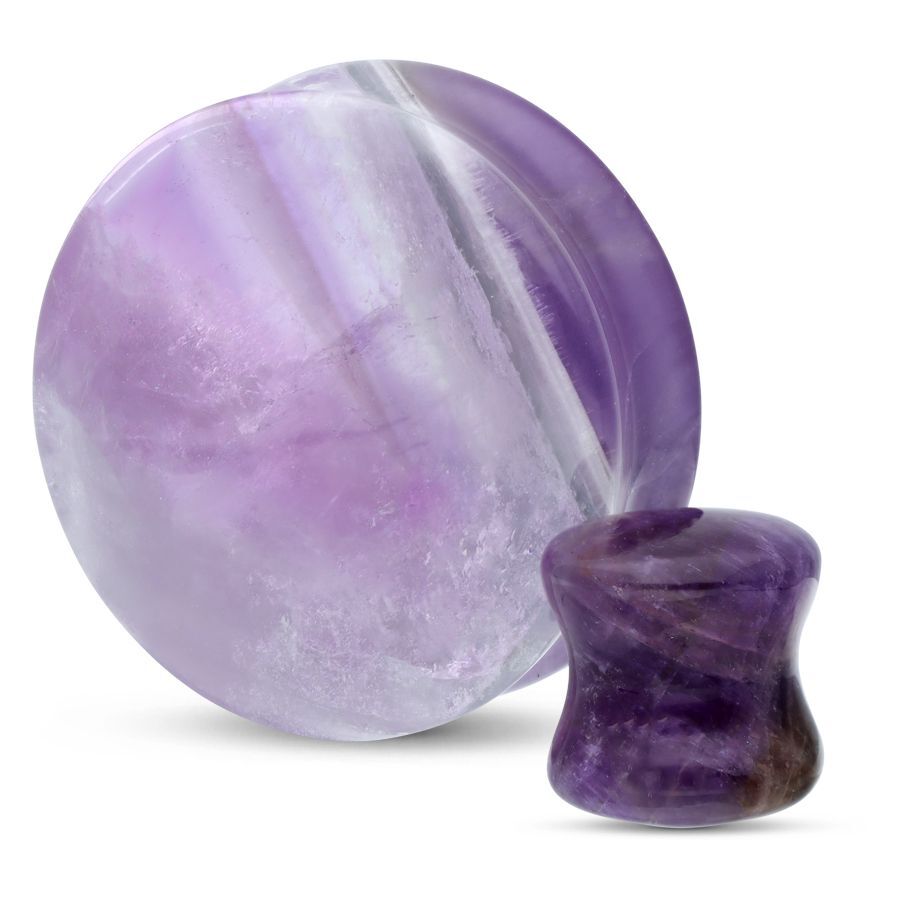 Plug in pietra viola con superficie liscia e sfumatura leggera