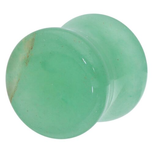 Plug in pietra verde, lucido, 6,0 mm, su sfondo bianco