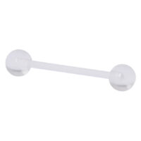 Barbell trasparente con due sfere in PTFE su sfondo bianco