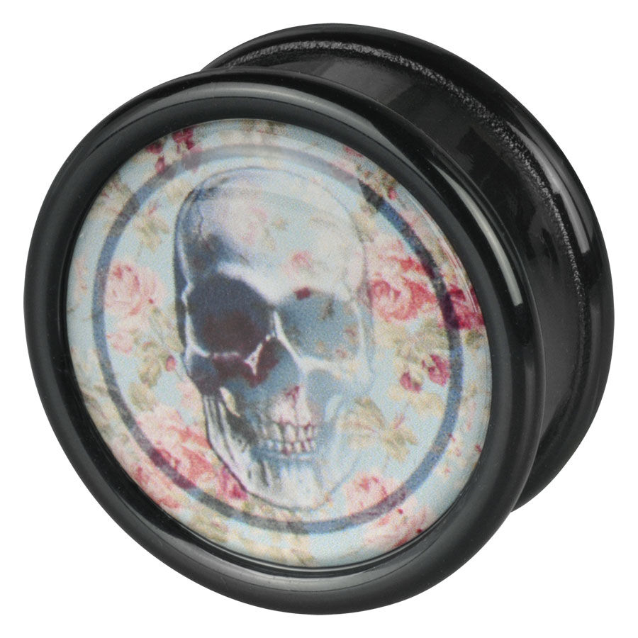 Wildcat Skull Roses Plug in Mint Plug nero con teschio verde menta e motivo di rose