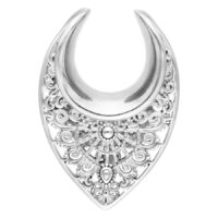 Ear Saddle Orientale Argento con motivo filigranato, dimensione 25mm
