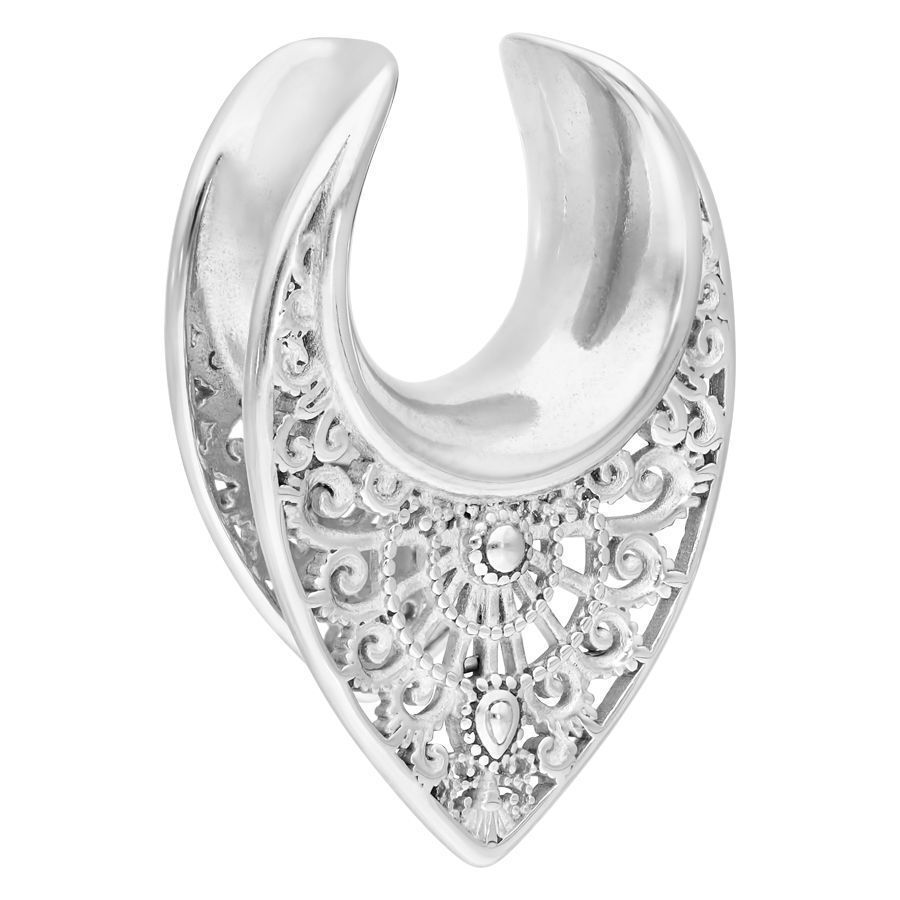 Ear Saddles Orientali Argento con motivo filigranato, 25,0 mm