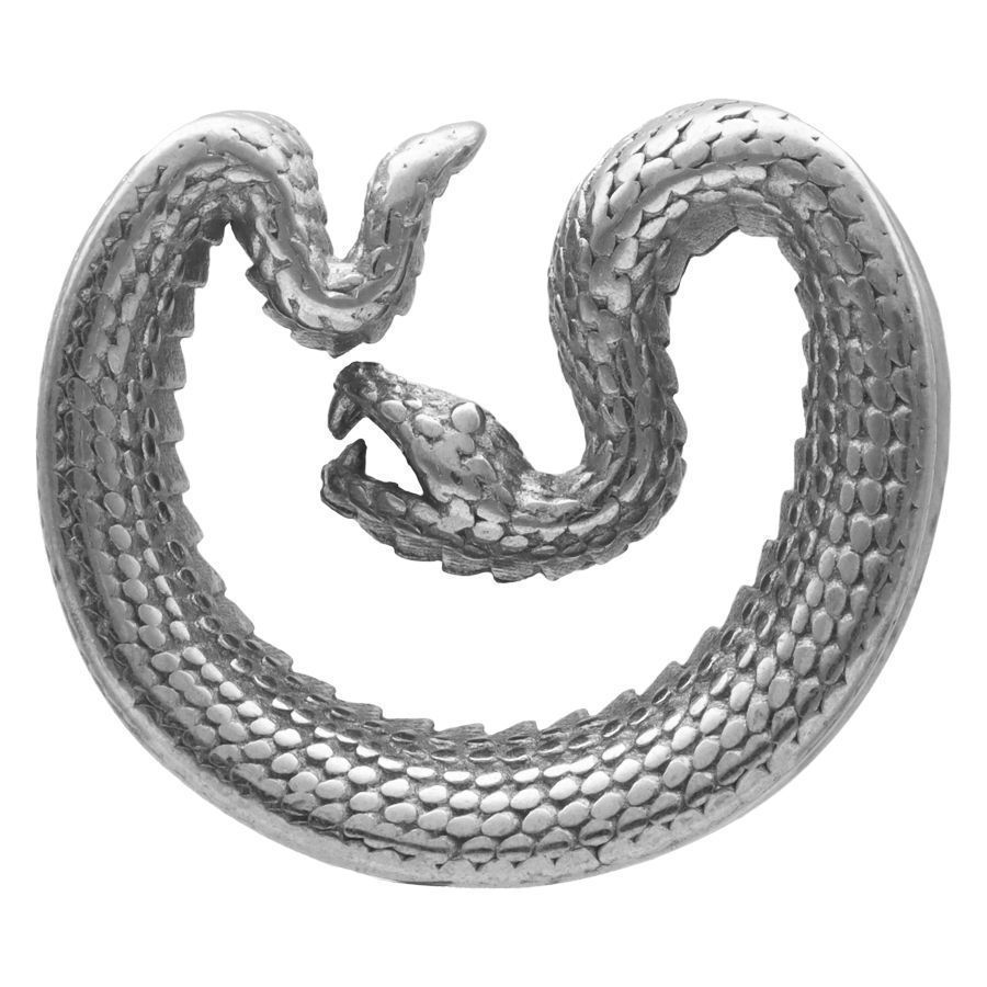 Ear Saddles argentati a forma di serpente in acciaio chirurgico 316L