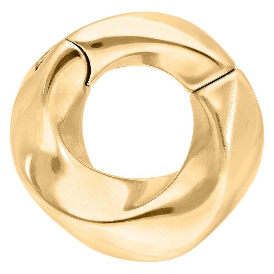 Orecchini a peso Twisted in oro in acciaio chirurgico 316L su sfondo bianco