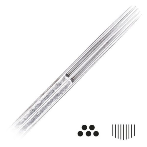 Magnum Curved Long Taper Tattoonadeln aus Chirurgenstahl auf weißem Hintergrund