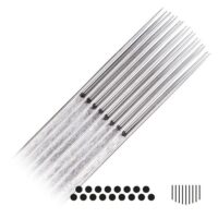 Magnum Curved Long Taper Tattoonadeln aus Chirurgenstahl auf weißem Hintergrund