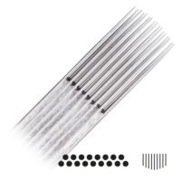Aghi Magnum Curved in argento su sfondo bianco