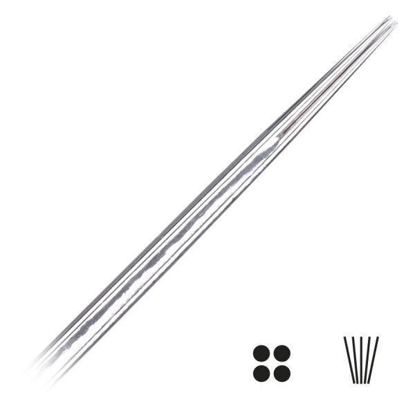 Runde Liner Long Taper Nadel 50 Stk Runde Tattoonadel aus Chirurgenstahl auf weißem Hintergrund