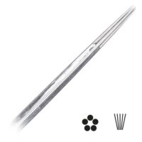 Runde Liner Long Taper Tattoonadeln 50 Stk Naheaufnahme von runden Liner Long Taper Tattoonadeln auf weißem Hintergrund