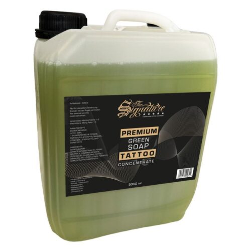 Tanica verde da 5L di Premium Green Soap con etichetta nera