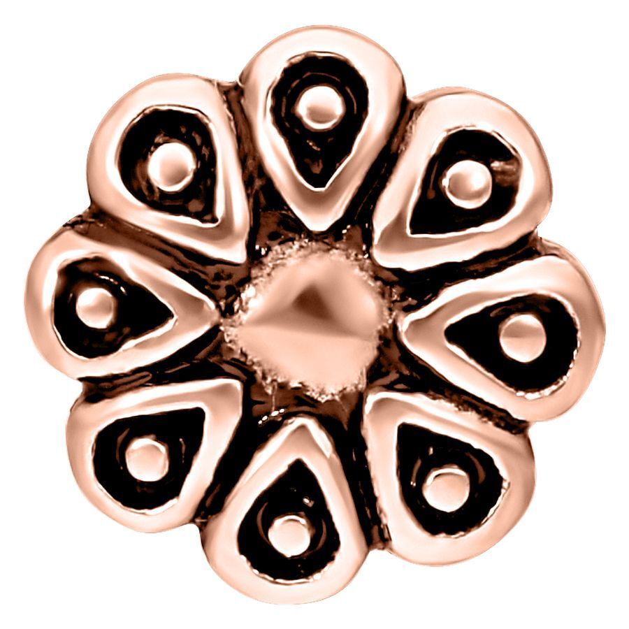 Blossom Labret in oro rosa su sfondo bianco