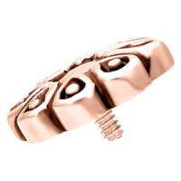 Labret Blossom in oro rosa con filettatura interna su sfondo bianco