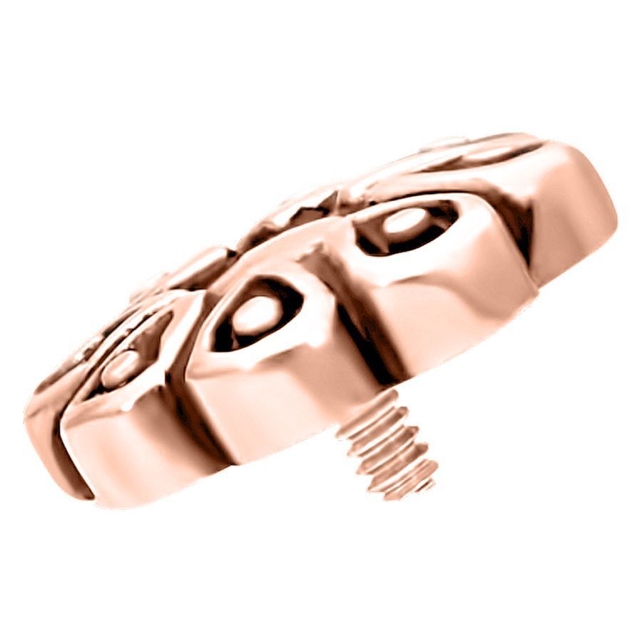 Labret Blossom in oro rosa con filettatura interna su sfondo bianco