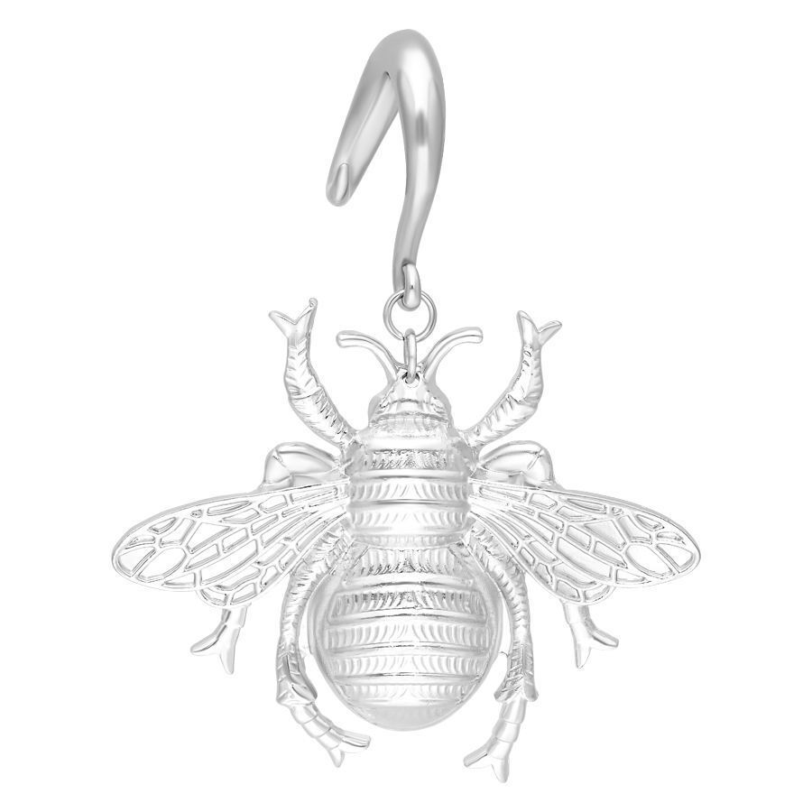 Bee orecchino a peso in argento, 8,0 mm Orecchino a peso Bee in argento, misura 8,0 mm, su sfondo bianco