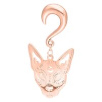 Orecchino a peso Sphynx in oro rosa in acciaio chirurgico 316L, 8,0 mm