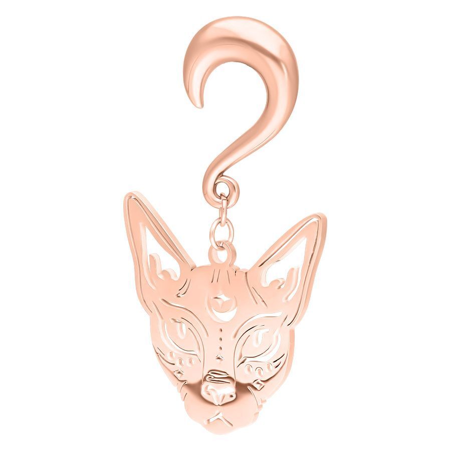 Orecchino a peso Sphynx in oro rosa in acciaio chirurgico 316L, 8,0 mm