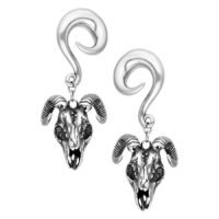 Orecchini a peso Aries in argento da 6,0 mm su sfondo bianco