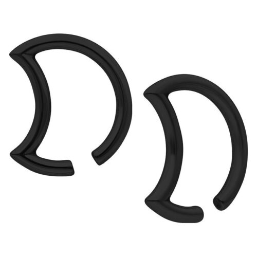 Pesi per orecchie Moon neri in acciaio chirurgico, diametro 35mm