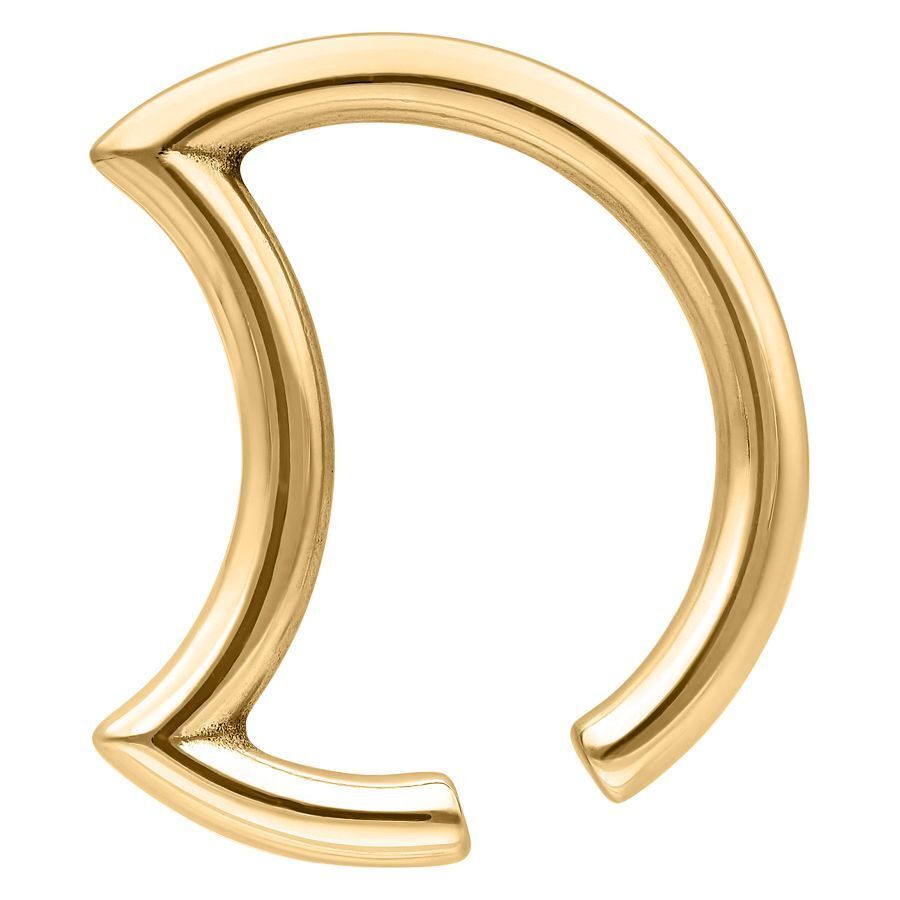 Peso per orecchio a forma di mezzaluna in oro lucido, spessore 5 mm