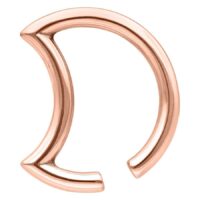 Peso per orecchio Moon in oro rosa in acciaio chirurgico su sfondo bianco