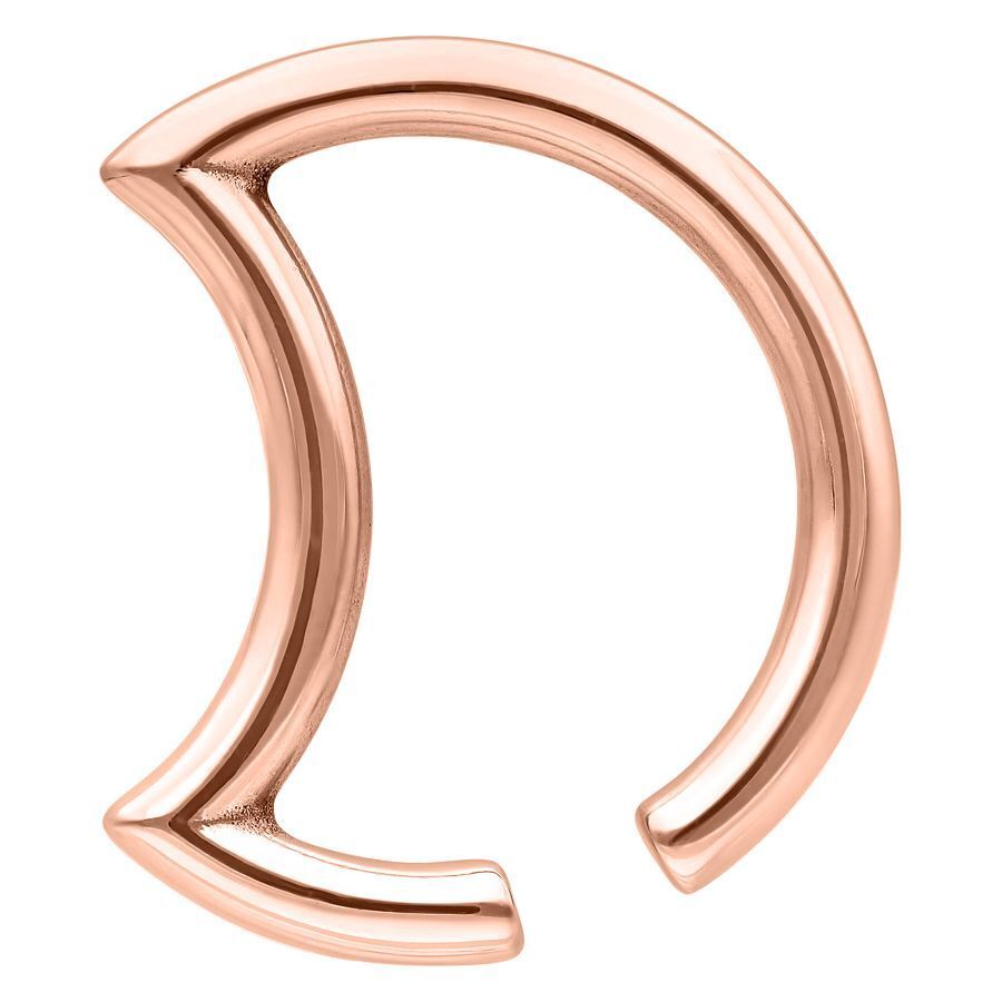 Peso per orecchio Moon in oro rosa in acciaio chirurgico su sfondo bianco