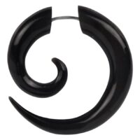 Spirale in corno di bufalo nera 1,2 mm su sfondo bianco