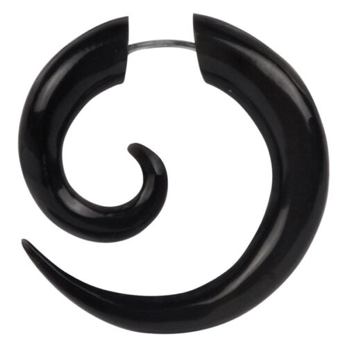 Spirale in corno di bufalo nera 1,2 mm su sfondo bianco