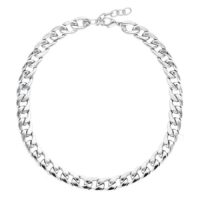Collana Chunky in argento in acciaio chirurgico 316L su sfondo bianco
