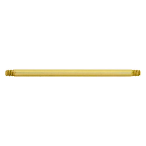 Barra dritta in titanio giallo, spessore 1,6 mm, lunghezza 25 mm, su sfondo bianco
