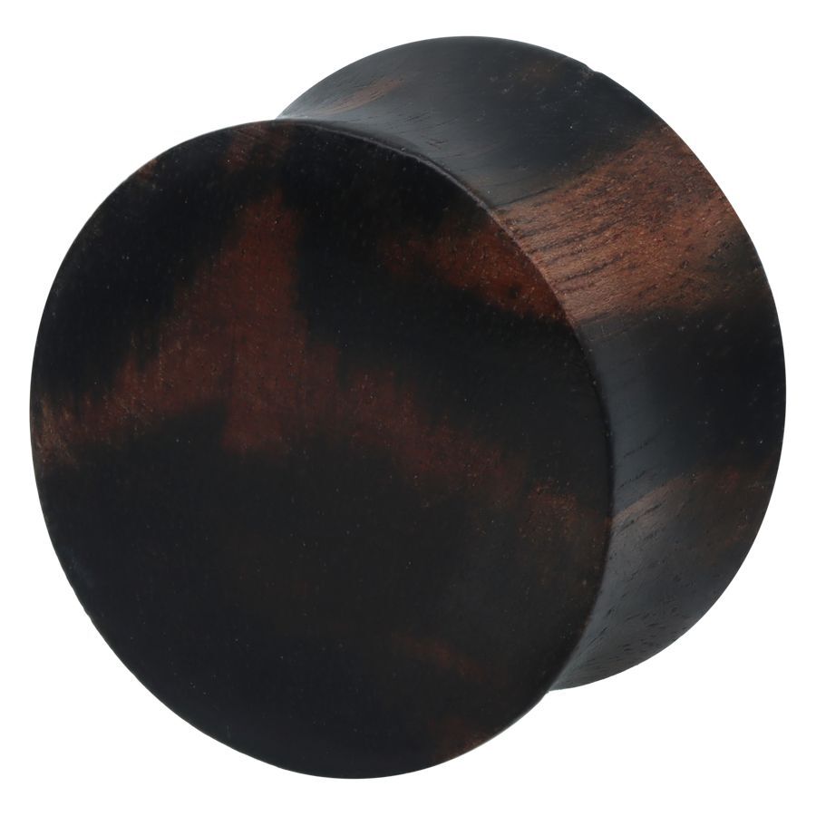 Elegante Ebonywood Plug in legno, unisex Plug rotondo in Ebonywood scuro su sfondo bianco