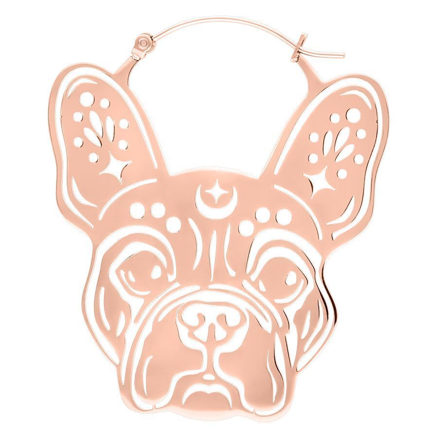 Orecchini Bulldog in oro rosa in acciaio chirurgico, lucidati a specchio