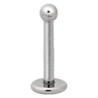 Labret in titanio argento con sfera su sfondo bianco