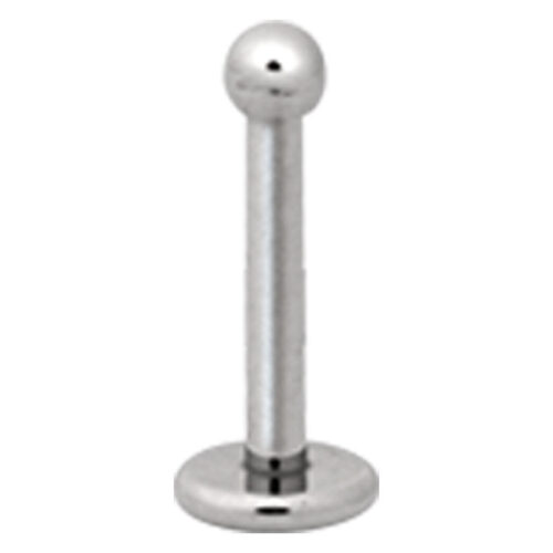 Labret in titanio argento con sfera su sfondo bianco