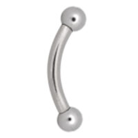 Bananabell in titanio argento con due sfere su sfondo bianco