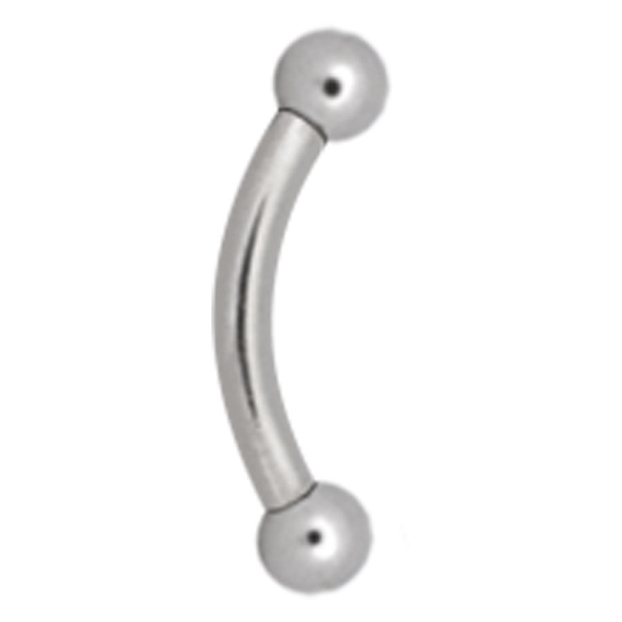 Bananabell in titanio argento con due sfere su sfondo bianco