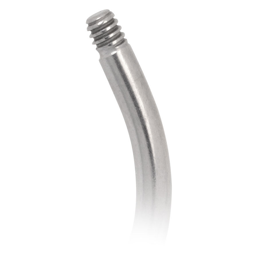 Micro Bananabell in titanio argento con filetto esterno su sfondo bianco