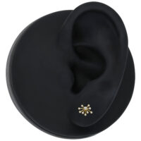 Inserto Push Fit dorato con cristallo Inserto dorato per piercing Push Fit con pietre cristalline su sfondo nero