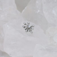 Inserto Push Fit color argento su sfondo bianco con cristalli