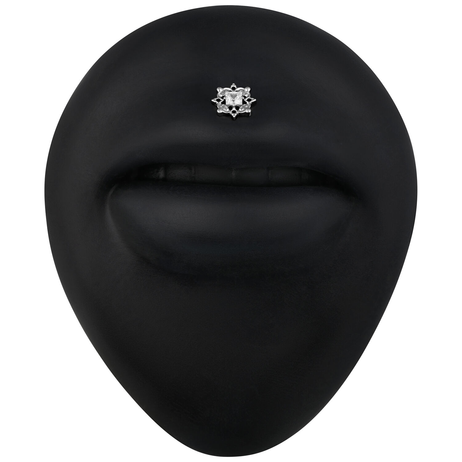 Cristallo d'argento su sfondo nero