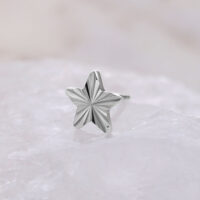 Punta in titanio a forma di stella su sfondo chiaro