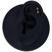 Attacco Push Fit oro rosa su modello di orecchio nero
