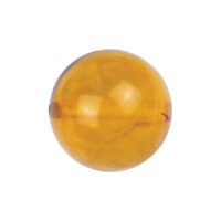 Sfera Clip-In Amber gialla in fossile su sfondo bianco