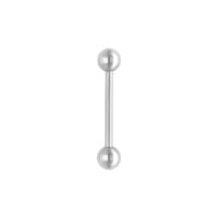 Barbell argento con due sfere su sfondo bianco
