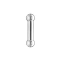Barbell argento con due sfere su sfondo bianco